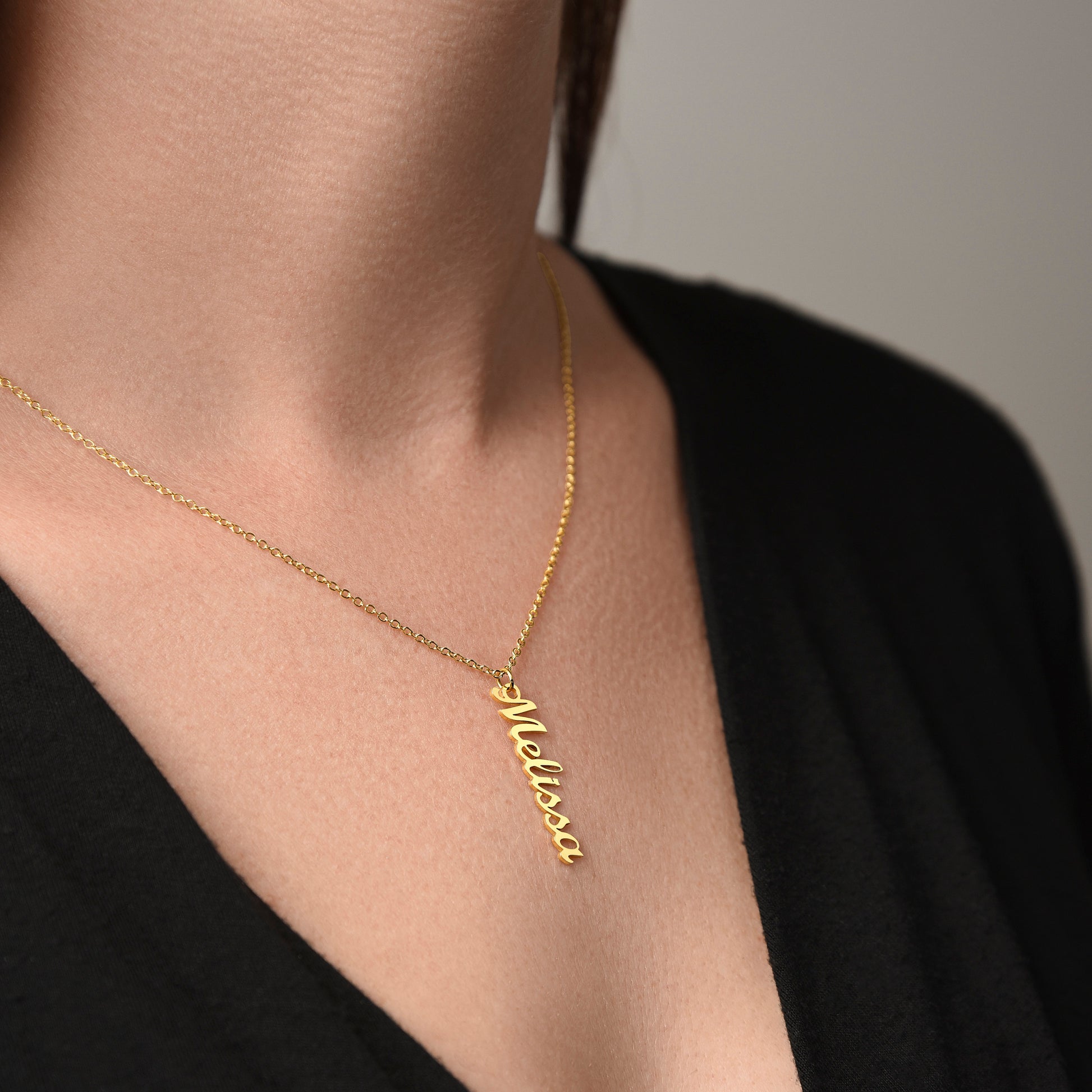 13th Birthday Necklace, Script Name Necklace, Stainless Steel or 18K Yellow Gold Finish, Birthday Gift for 13 Year Old Girl, Happy 13th Gold Finish